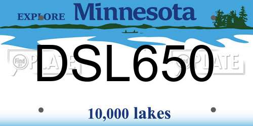 DSL650 Minnesota License Plate