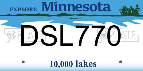 DSL770 Minnesota License Plate