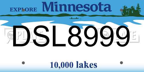 DSL8999 Minnesota License Plate