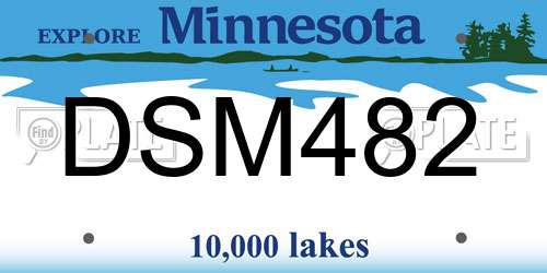 DSM482 Minnesota License Plate
