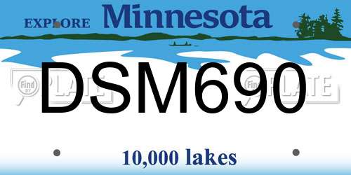 DSM690 Minnesota License Plate