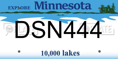 DSN444 Minnesota License Plate