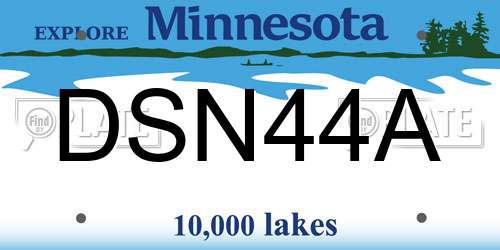 DSN44A Minnesota License Plate