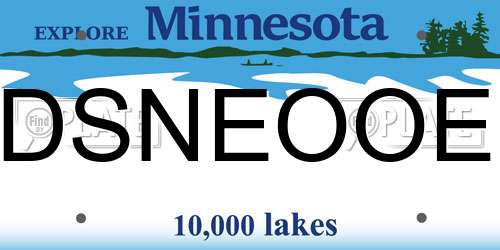 DSNEOOE Minnesota License Plate