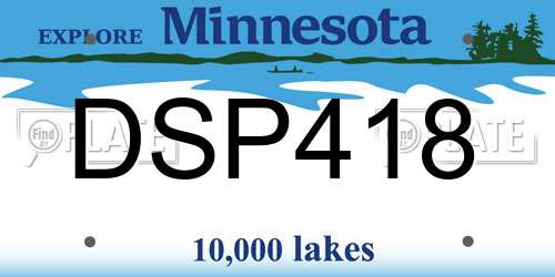 DSP418 Minnesota License Plate