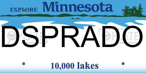 DSPRADO Minnesota License Plate