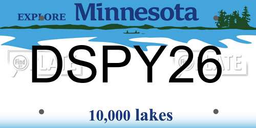 DSPY26 Minnesota License Plate