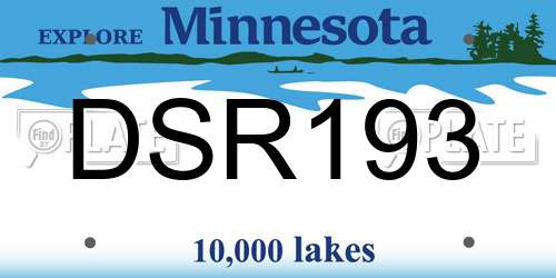 DSR193 Minnesota License Plate