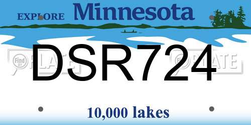 DSR724 Minnesota License Plate