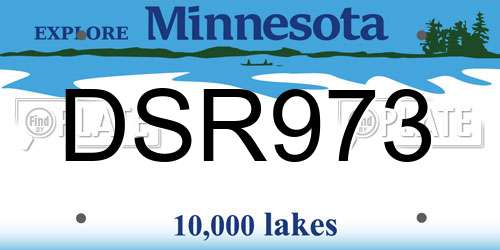 DSR973 Minnesota License Plate