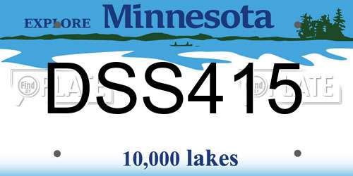 DSS415 Minnesota License Plate