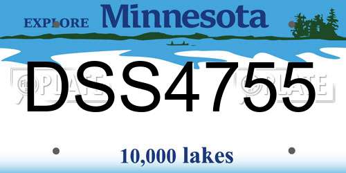 DSS4755 Minnesota License Plate