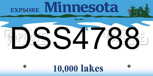 DSS4788 Minnesota License Plate