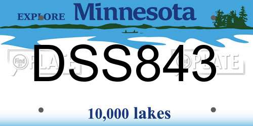 DSS843 Minnesota License Plate