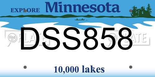 DSS858 Minnesota License Plate