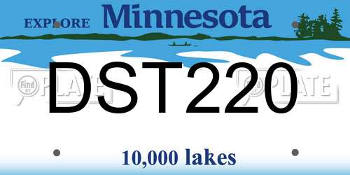 DST220 Minnesota License Plate