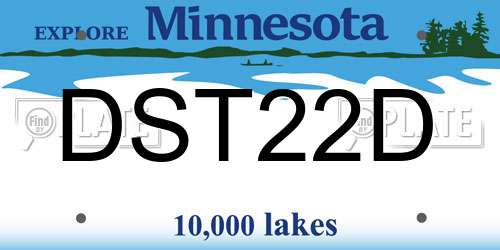 DST22D Minnesota License Plate