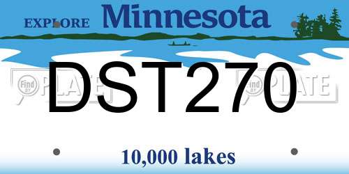 DST270 Minnesota License Plate