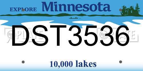 DST3536 Minnesota License Plate