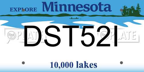 DST52I Minnesota License Plate
