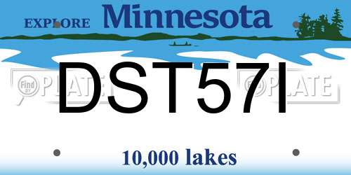 DST57I Minnesota License Plate