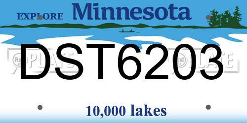 DST6203 Minnesota License Plate