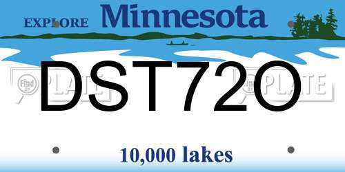 DST72O Minnesota License Plate
