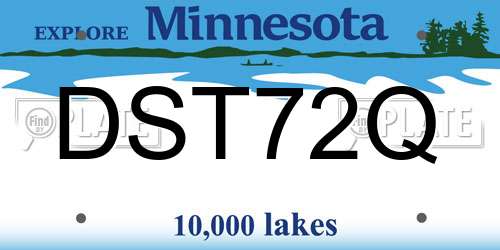 DST72Q Minnesota License Plate