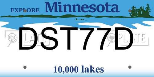 DST77D Minnesota License Plate