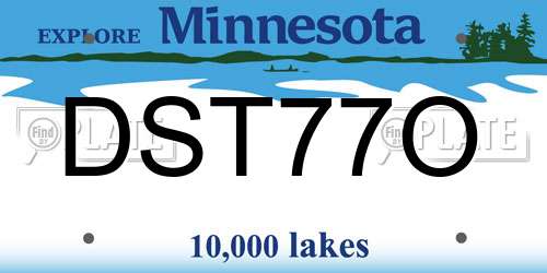 DST77O Minnesota License Plate
