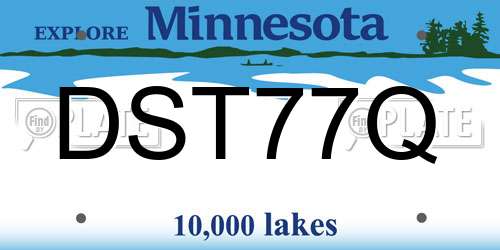 DST77Q Minnesota License Plate