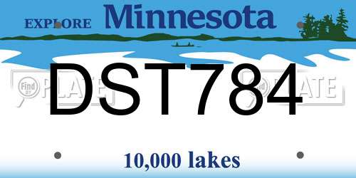 DST784 Minnesota License Plate