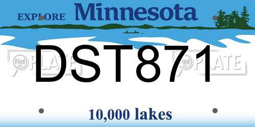 DST871 Minnesota License Plate