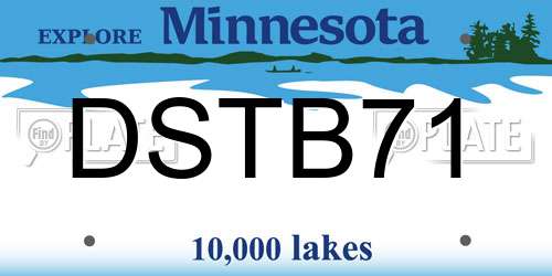 DSTB71 Minnesota License Plate