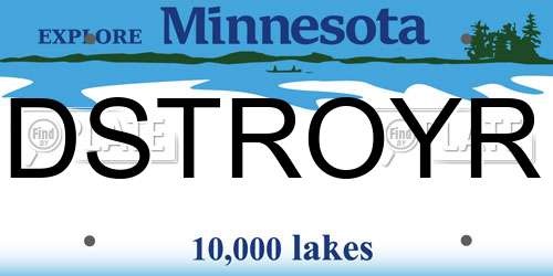 DSTROYR Minnesota License Plate