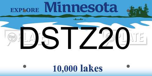 DSTZ20 Minnesota License Plate