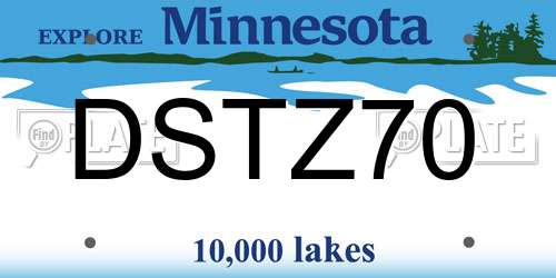 DSTZ70 Minnesota License Plate