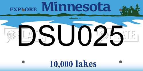 DSU025 Minnesota License Plate