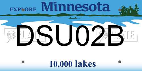 DSU02B Minnesota License Plate