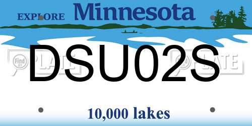 DSU02S Minnesota License Plate