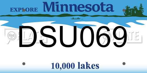 DSU069 Minnesota License Plate