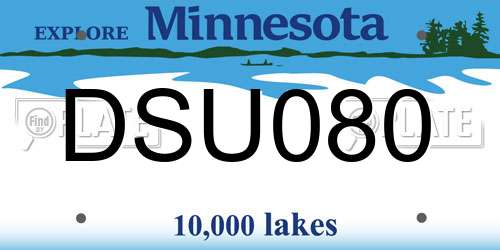 DSU080 Minnesota License Plate