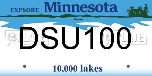 DSU100 Minnesota License Plate