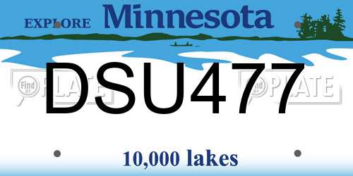 DSU477 Minnesota License Plate