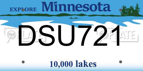 DSU721 Minnesota License Plate