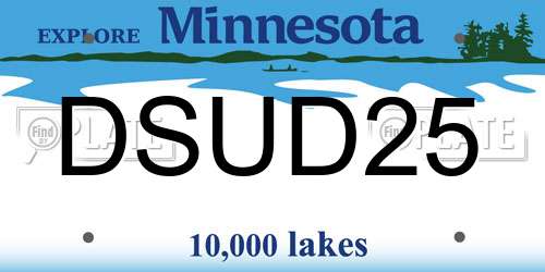 DSUD25 Minnesota License Plate