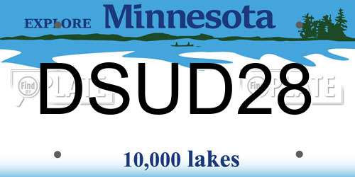 DSUD28 Minnesota License Plate