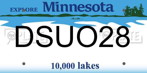 DSUO28 Minnesota License Plate