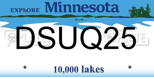 DSUQ25 Minnesota License Plate