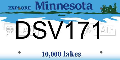 DSV171 Minnesota License Plate